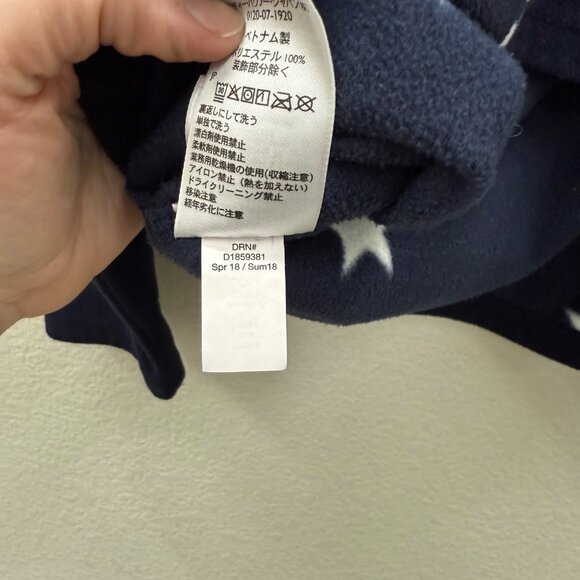Eddie Bauer Star Print Navy Blue 1/4 Zip Fleece Pullover Sweatshirt Womens sz XL - Picture 6 of 9